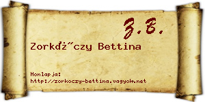Zorkóczy Bettina névjegykártya
